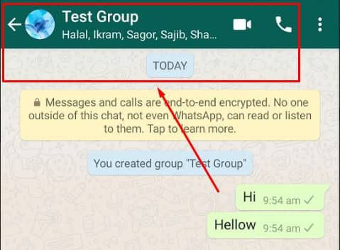 select WhatsApp group