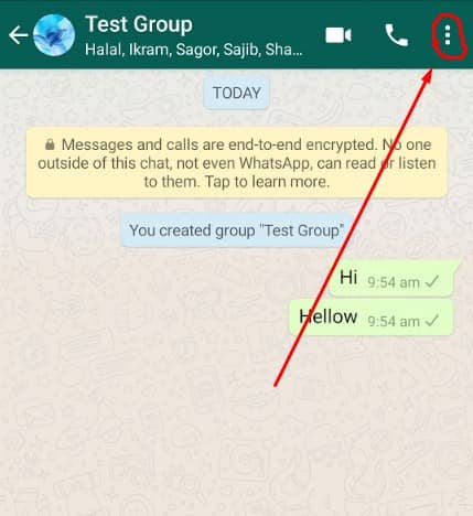 whatsapp three dots icon