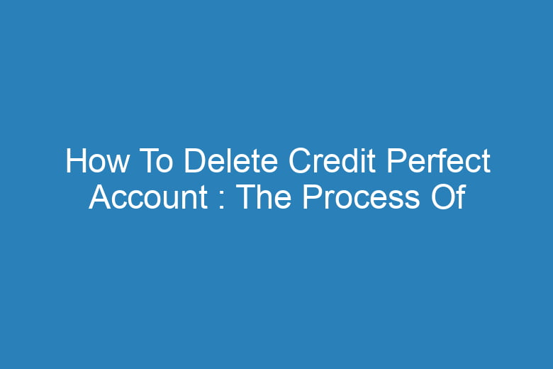 how to delete credit perfect account the process of deleting 13891