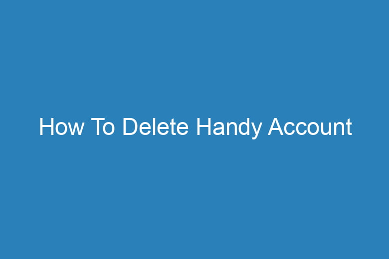 how to delete handy account 15043