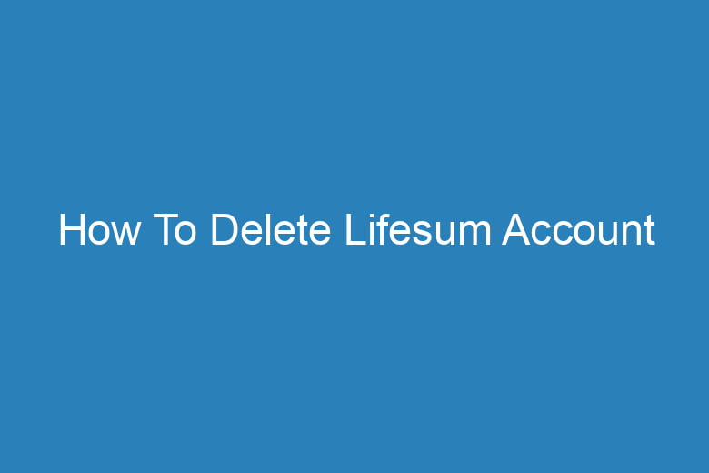 how to delete lifesum account 15693